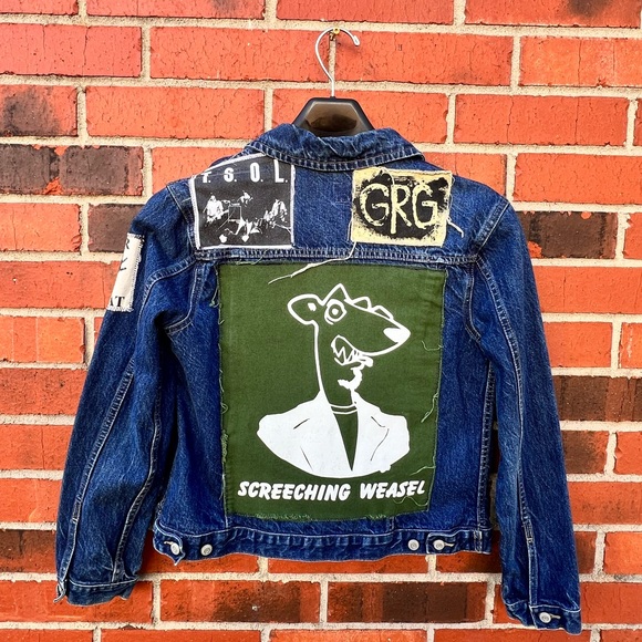 GAP Jackets & Blazers - Vintage Customized Screeching Weasel 80’s Punk Bands Gap Jean Jacket Size M